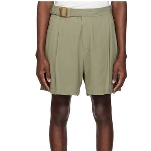 RECTO
Khaki Wrinkle Detail Belted Shorts